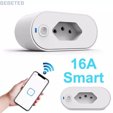 Ổ cắm thông minh BEBETEB, Khóa trẻ em Điều khiển bằng giọng nói Bộ chuyển đổi phích cắm thông minh, Giám sát nguồn Tuya Kết nối WiFi Bộ chuyển đổi ổ cắm thông minh Điều khiển thiết bị gia dụng