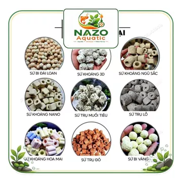 [1kg] Sứ Lọc Các Loại Kèm Túi Lưới | Vật Liệu Lọc Nước Cho Hồ Cá Cảnh Thuỷ Sinh, Hồ Cá Biển Nước Mặn NAZO Aquatic