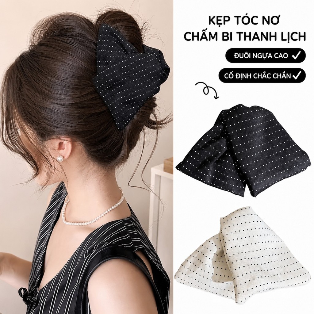 Kẹp Tóc Tam Giác Chấm Bi – Phụ Kiện Tạo Kiểu Tóc Nữ Xinh Xắn, Thanh Lịch new19 hộp 2