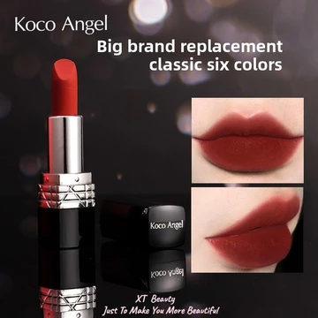 [XT] Koco Angel Velvet Matte Bright Blue Gold Lipstick-Lipstick White Not Easy to Stick Cup Không dễ phai màu