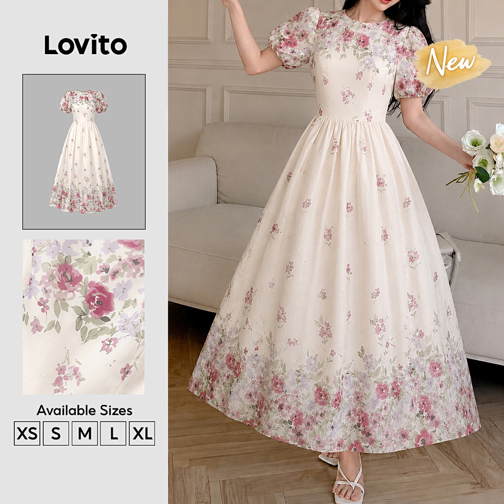 (New Arrival) Lovito Đầm nữ trắng thanh lịch dáng váy quấn mùa xuân/hè DRK9P1D155