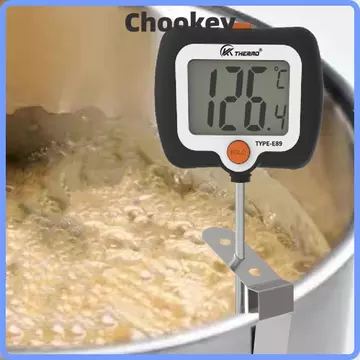 Nhiệt kế kẹo RODAROLA, có kẹp nồi Màn hình LCD Nhiệt kế thực phẩm điện tử, Dụng cụ nướng bánh bằng thép không gỉ có thể tái sử dụng Nhiệt kế nhà bếp kỹ thuật số Nấu nướng