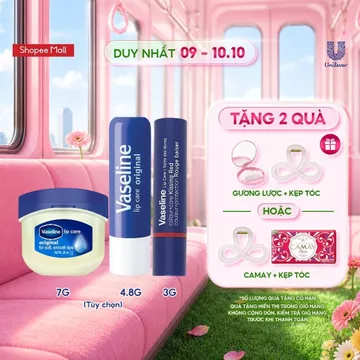Combo son môi Vaseline Cool gồm: Son dưỡng dạng thỏi 4.8g và Sáp dưỡng hũ 7g và Son Colour Care 3g (Tuỳ chọn)