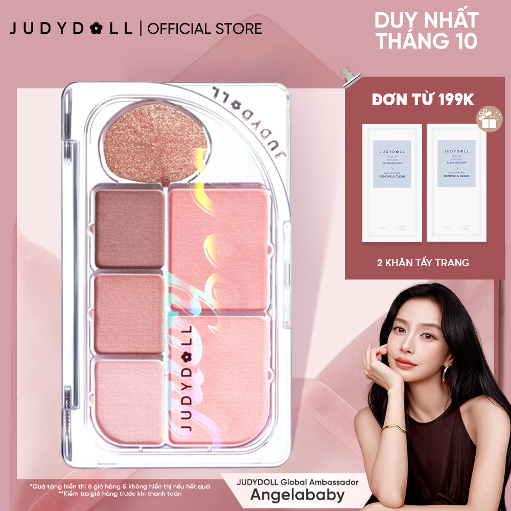 Bảng Phấn Mắt 6 Ô JUDYDOLL Elaborate Eyeshadow Palette Tông hồng Trong trẻo Lên Màu tốt Má hồng Bắt sáng Nhũ mắt Mịn Lâu trôi 8g