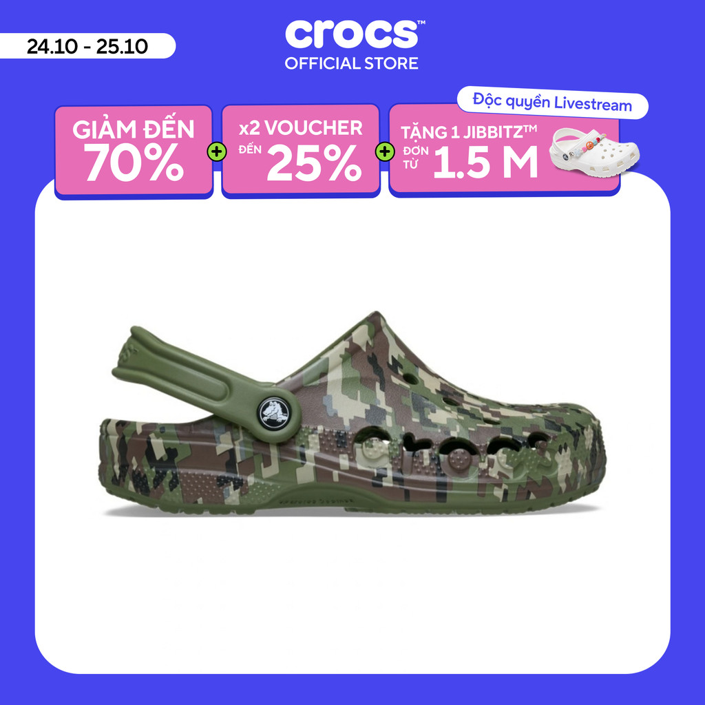 Giày Clog Unisex Crocs Baya Seasonal Printed - Army Green - 206230-3TC