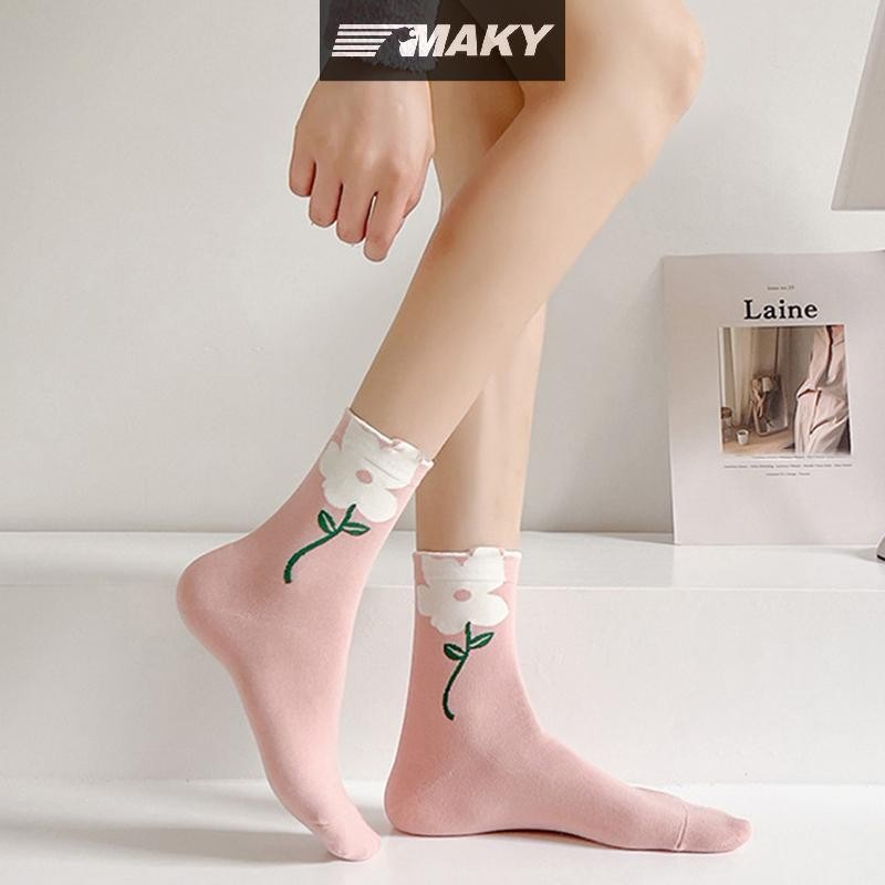 Newwellknownepic 1 Đôi Tất Nữ Hoạt Hình Hoa Kẹo Màu Bông Tai Kẹp Thiết Kế Thoáng Khí Phong Cách Hàn Quốc Nhật Bản Thoải Mái Tất Mới VN