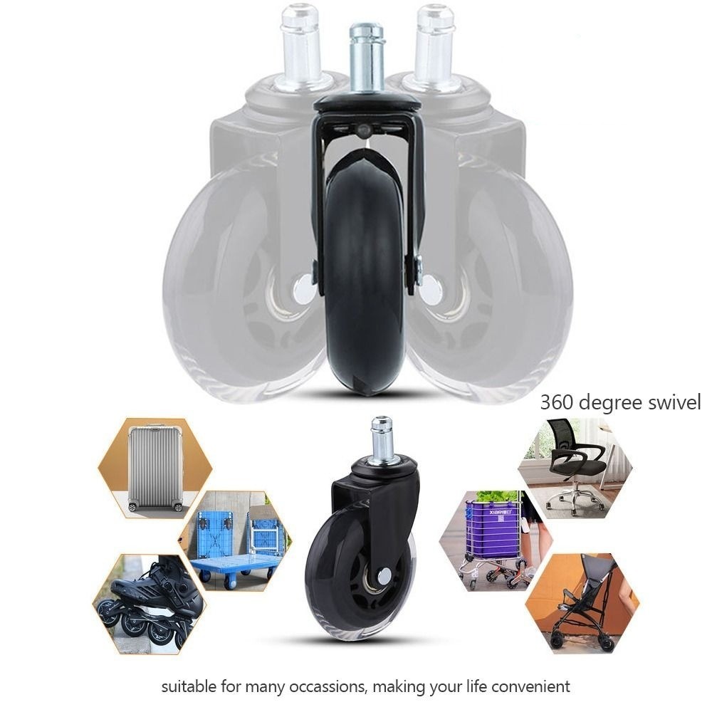YMIFI 5 Chiếc Ghế Văn Phòng Bánh Xe, Bánh Xe Cao Su PU 2.5 Inch / 3 Inch, Bánh Xe Đa Năng Thay Thế Tắt Tiếng Nội Thất Xoay Phần Cứng Caster Ghế Văn Phòng Tại Nhà