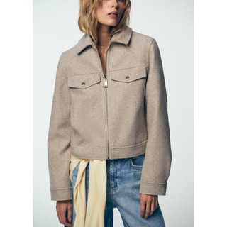 áo khoác Zara made in Morocco dạ đanh lót lụa kéo khóa khỏe khoắn