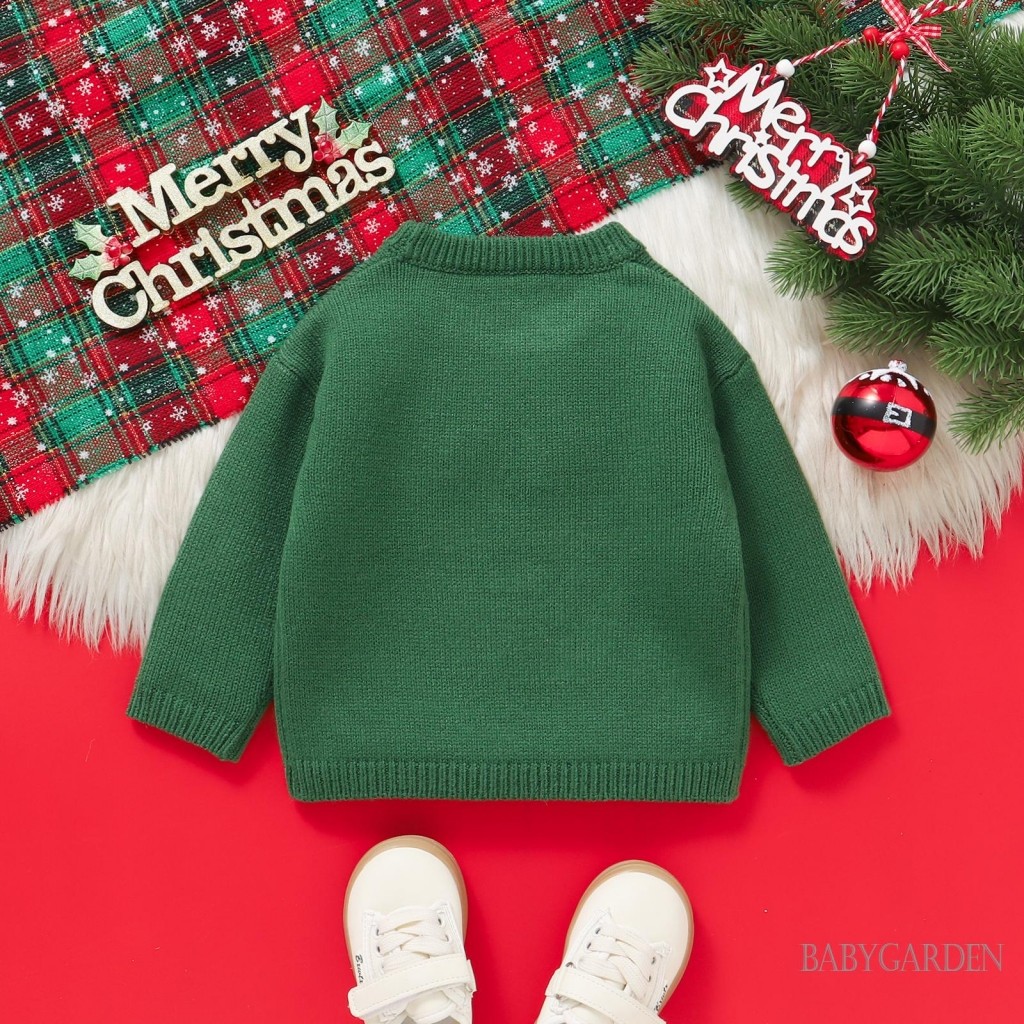 Tập Đi Bé Trai Bé Gái Áo Len Giáng Sinh Tay Dài Cổ Tròn Ông Già Noel / Nai Sừng Tấm Áo Len Mùa Đông Ấm Áp Quần Áo