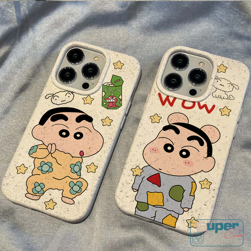 Ốp Lưng Tương Thích Cho IPhone 11 15 13 16 17 14 12 Pro Max Air XR X XS Max 7 13 12 16 17 Pro 14 15 6 6s 16 8 Plus SE 2020 Hoạt Hình Thời Trang Crayon Shin-chan Star Bìa mềm