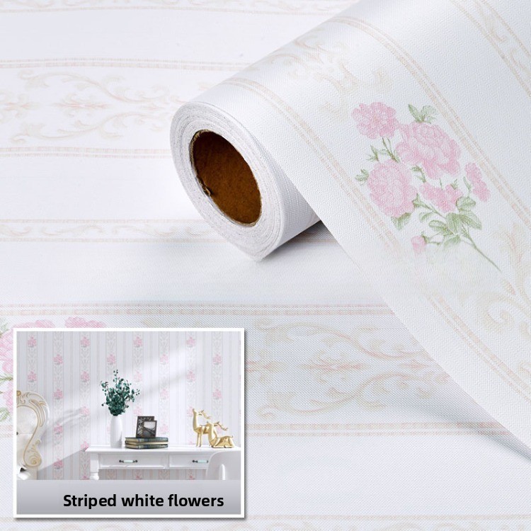 Ký Túc Xá Sinh Viên Giấy Dán Tường Dán Tân Trang Cô Gái Chống Thấm Nước Giấy Dán Tường Phòng Ngủ Ấm Áp Tự Dính Màu Hồng Mục Vụ Hộ Gia Đình Hoa Nhỏ
