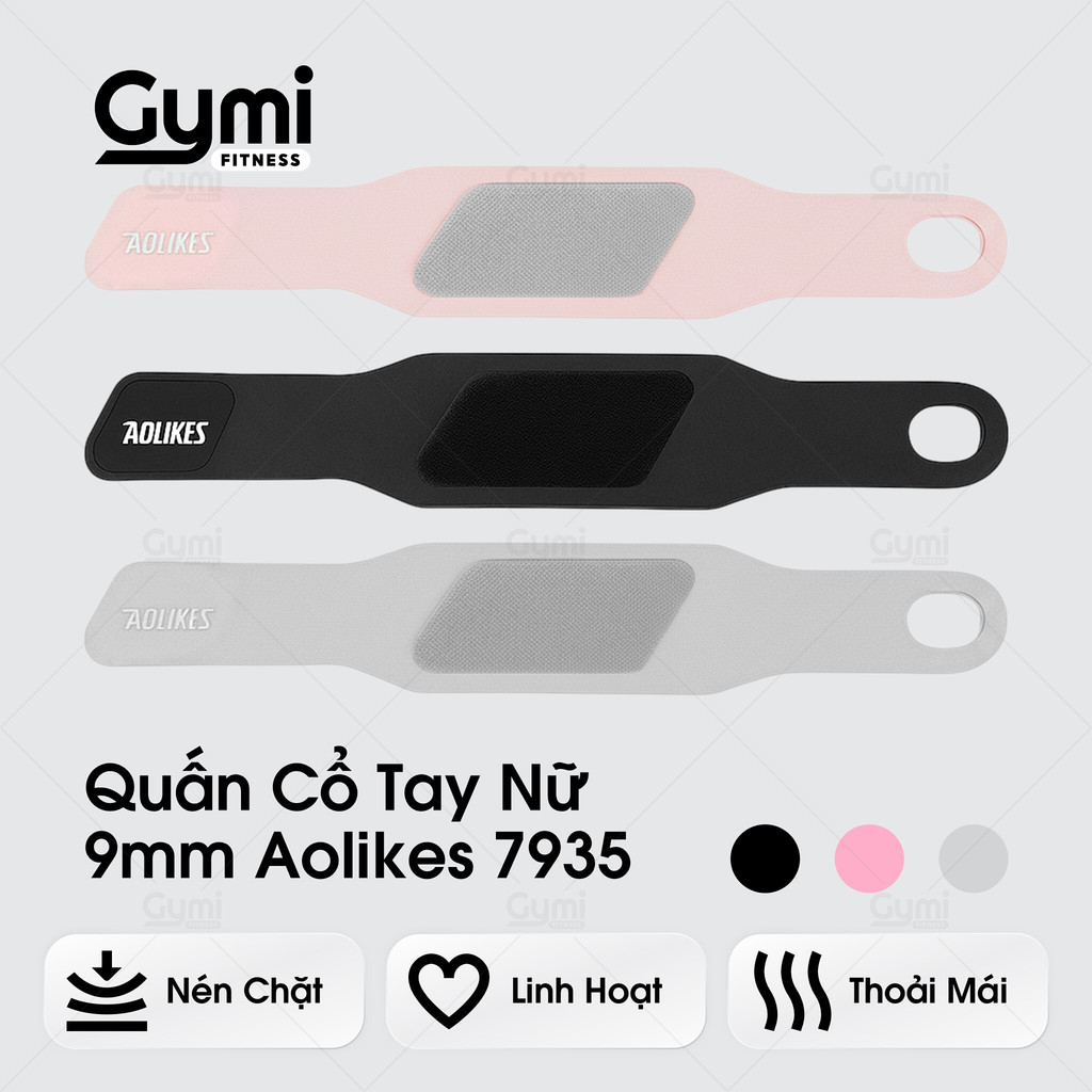 [1 Chiếc] Băng Quấn Cổ Tay Aolikes 7935 - Siêu Mỏng, Hỗ Trợ Cố Định Gym, Yoga, Bóng Rổ, Pickleball - AL7935