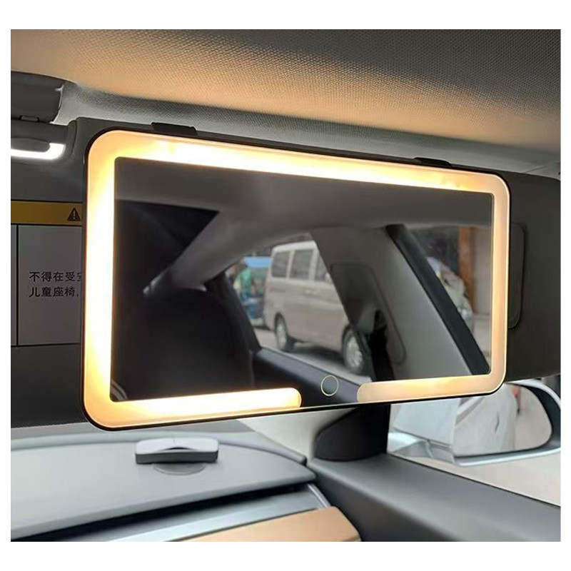 Gương Trang Điểm Ô Tô LED – Gắn Tấm Che Nắng, Cảm Ứng Điều Chỉnh Ánh Sáng, Phụ Kiện Nội Thất Sang Trọng