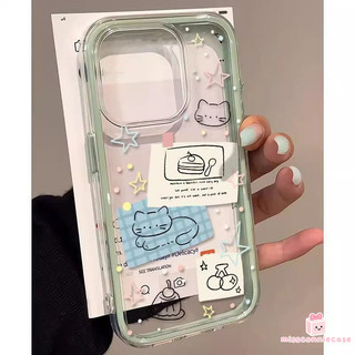 Ốp Lưng Cho Iphone 17 16 14 13 15 11 12 Pro Max Air XS XR X Max 14 16 15 Plus Nhiều Màu Sắc Chấm Bi Đơn Giản Dễ Thương Mèo Con Ngôi Sao Graffiti Sang Trọng 2 Trong 1 Ốp Lưng