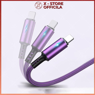 Dây sạc thông minh tự ngắt Type C/Micro/LN, cáp dù có đèn báo sạc, chống chai pin, bảo vệ điện thoại - DSBDTN