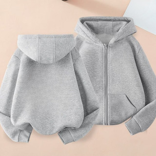 Áo Hoodie có khóa kéo trống cho trẻ em Áo khoác màu trơn màu đen trắng mềm mại thoải mái Áo khoác ngoài thông thường