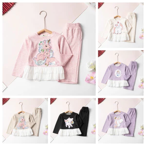 Bộ dài tay thu đông len tăm ấm áp LITIBABY size 2/10 tuổi