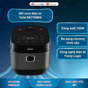 Nồi cơm điện tử Tefal RK776B68 1.8L - Lòng nồi niêu dày 4mm - Bảo hành chính hãng 24 tháng