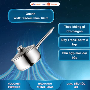 Quánh WMF Diadem Plus 16cm Có Nắp Kính, Dung Tích 1.7L, Đáy Từ 3 Lớp Dùng Cho Mọi Loại Bếp
