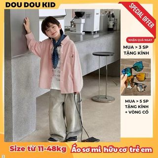 [DOU DOU KID] SM12 Áo Sơ Mi Bé Trai,15-48kg,Chất Hữu Cơ Mềm Đẹp