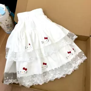 Sweet Girl (90-150) Váy thêu ren lông tơ phong cách mới mùa hè
