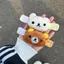 Móc khóa sang trọng hình gấu dễ thương cho ba lô, Trang trí dây an toàn ô tô, Phụ kiện mặt dây chuyền động vật mềm mại