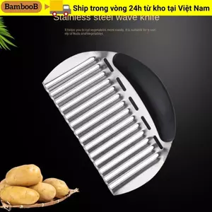 Máy cắt khoai tây BAMBOOB, Máy thái khoai tây hạng nặng bằng thép không gỉ, Cắt có tay cầm Máy xay rau gợn sóng