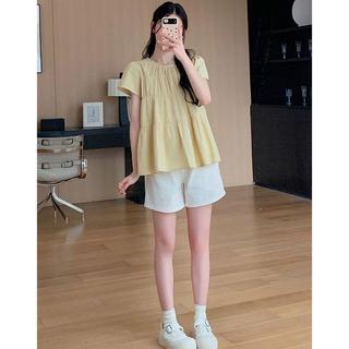 [Giảm giá 50%] Cover Belly Slimer Look Plus Size Áo sơ mi ngắn tay mùa hè phong cách mỏng Fat mm Áo sơ mi em bé dáng rộng
