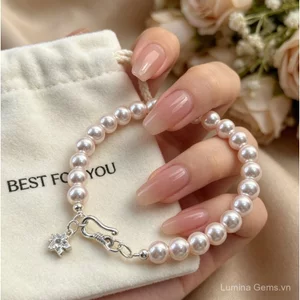 Pháp Ngôi Sao Năm Cánh Zircon Mặt Dây Chuyền Vòng Tay Ngọc Trai Nữ Giả Shijia Vòng Tay Ngọc Trai Retro Vòng Tay Thời Trang Cao Cấp