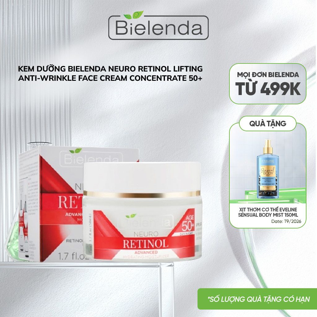 Kem dưỡng Bielenda Neuro Retinol trẻ hoá, nâng cơ, chống lão hoá 50ml