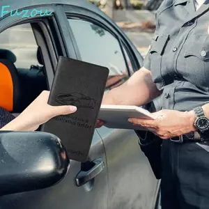 Hộp đựng tài liệu ô tô FUJIOU, Ví giấy tờ da PU cao cấp, Hộp đựng găng tay xe bền bỉ Phong cách nhỏ gọn Túi ID đăng ký