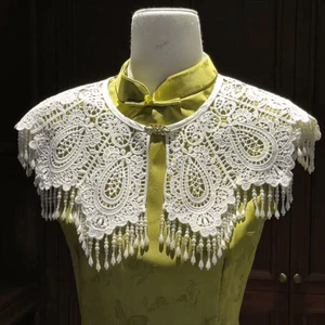 Khăn choàng sườn xám PYCOU, Khăn choàng tua rua nước phong cách Polyester, Phong cách thanh lịch Retro Tua Rua ăn trộm tiệc