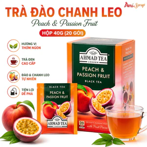 Trà Đào Chanh Leo Ahmad Peach & Passion Fruit Hộp 40g (20 túi x2g), Hương Trái Cây Nhiệt Đới Thơm Dịu