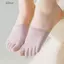 DELMER Ngón Chân Tách Tất Màu Trơn Co Giãn Đơn Giản Cotton Ngắn Mùa Hè Năm Ngón Tất