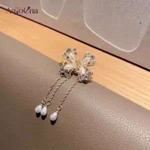 AqToCna Tinh Tế Bướm Viền Kim Cương Giả Tóc Vuốt Kẹp Nữ Thanh Lịch Đuôi Ngựa Móng Vuốt Tóc Cua Thời Trang Phụ Kiện Tóc Nữ AqToCna