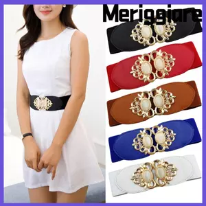 MERIGGIARE Thắt lưng co giãn rộng thời trang Váy nữ co giãn thông thường Cummerbund