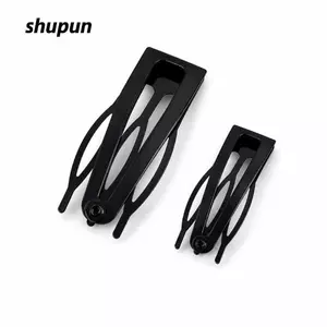 SHUPUN 2 Chiếc Tóc Barrettes, Kẹp Tóc BB Mờ Ba Răng Đen, Đa Năng Mạnh Mẽ Giữ Kim Loại Bobby Chân Nữ Bé Gái