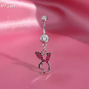 HFSHY Bướm Pha Lê Tòn Bụng Nút Nhẫn Thép Không Gỉ Xuyên Cho Nữ Độc Đáo Rốn Trang Sức Bãi Biển Đảng Phụ Kiện VN