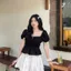 ÁO BABYDOLL CỔ VUÔNG SỌC CARO TRỄ VAI TAY PHỒNG SIÊU ĐÁNG YÊU B77B71 - - Hieuvy Botique