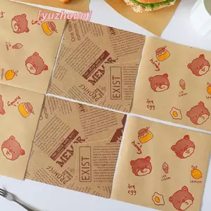 100 Chiếc Bánh Sandwich Bọc Giấy Sáp Thực Phẩm Hamburger Khoai Tây Chiên Bánh Mì Nướng Dầu Giấy Gói Phụ Kiện Làm Bánh