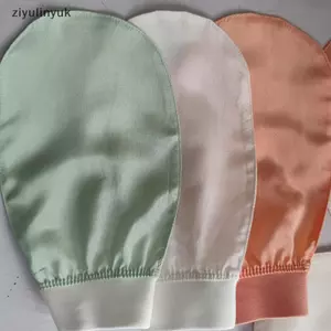 Ziyulinyuk 100% Lụa Tẩy Tế Bào Chết Mặt Khăn Làm Đẹp Mềm Tẩy Tế Bào Chết Tắm Da Chà Lụa Tắm Mặt Găng Tay VN