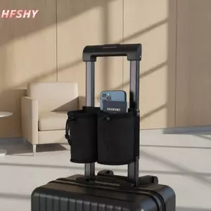 HFSHY Tay Cầm Hành Lý Cốc Kép Bình Nước Túi Đựng Dây Rút Có Thể Điều Chỉnh Túi Bảo Quản Di Động Tàu Sân Bay Cho Gia Đình Du Lịch Đường Bộ VN