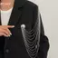 HFSHY Iron sel Chain Trâm Cài Ngọc Trai Phóng Đại Nhiều Lớp Hình Học Pin Phụ Kiện Thời Trang Bắt Mắt Cho Kỳ Nghỉ Trang Phục VN