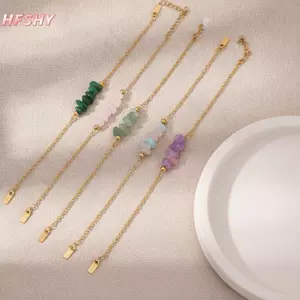 HFSHY Vintage Chữa Bệnh Pha Lê Chip Vòng Tay Mạ Vàng Dây Xích Làm Mát Năng Lượng Đá Lắc Tay Cho Ngày Của Mẹ Tặng Sử Dụng Hàng Ngày VN