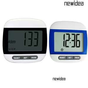 Bộ đếm bước NEWIDEA, Điều khiển nút dễ dàng Máy đếm bước kỹ thuật số ABS, Khoảng cách bước thực tế Theo dõi lượng calo Kích thước nhỏ gọn Màn hình kỹ thuật số Máy đếm bước đi Tập thể dục đi bộ