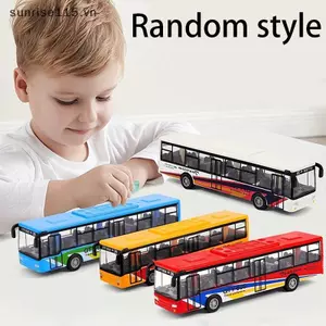 Xe hợp kim SRVN Xe buýt 15Cm Mô hình xe buýt Diecast Double- Kéo Ba Xe Đồ chơi trẻ em Xe buýt Đồ chơi ô tô cho bé trai bé gái Quà tặng sinh nhật.