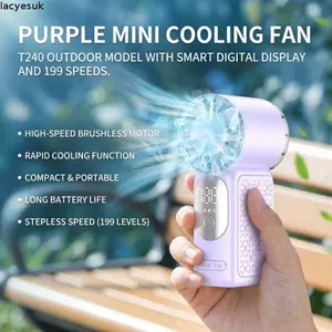 Quạt cầm tay cầm tay LACYESUK, Quạt cầm tay làm mát nhanh Luồng khí làm mát bằng đá Kích thước nhỏ gọn, Quạt làm mát cá nhân có thể sạc lại tích hợp cho 5V / 1A / 2000mAh