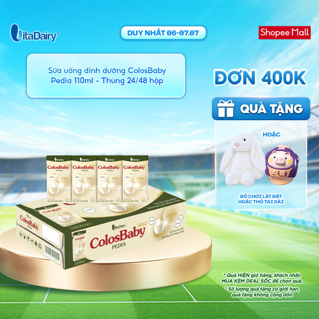 [THÙNG 24/48 HỘP] Sữa uống dinh dưỡng ColosBaby Pedia 110ml - VitaDairy