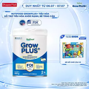 Sữa bột Nutifood Sweden GrowPLUS+ Tiêu Hóa (Xanh Nhạt) 2+ - Tiêu hóa khỏe, tăng cân (Lon 800g)