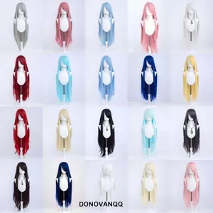 DONOVANQQ Đa Năng 39,37inch Tóc Giả Handmade, Anime Thẳng Nhiều Màu Sắc Tóc Giả Dài Với Nổ, Hộp Đêm Đa Năng Tổng Hợp Tóc Lông Tơ Halloween Cosplay Tóc Giả Trang Phục Giáng Sinh